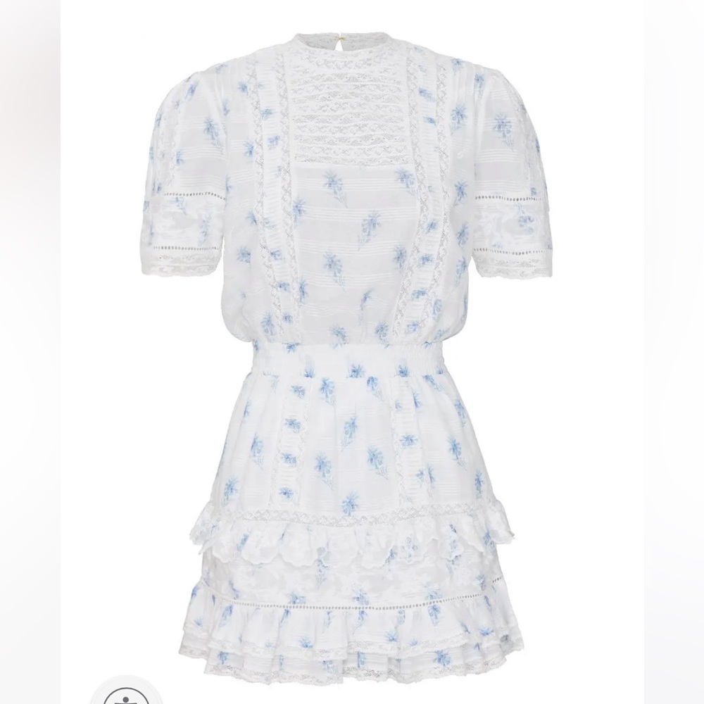 LoveShackFancy Leighton Ballad Blue Mini Dress